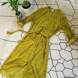 Lightweight button down tie dress